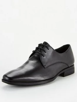 OFFICE Macro Lace Up Derby Shoes - Black Leather, Size 9, Men