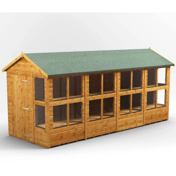 Image of 16x6 Power Apex Potting Shed - Brown