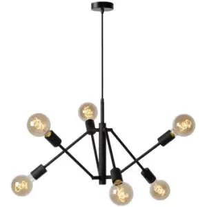 image of Lucide LESTER - Pendant Light - 6xE27 - Black