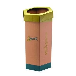 image of 2Work Recycling Bin Green Pack of 3 CAP582758A