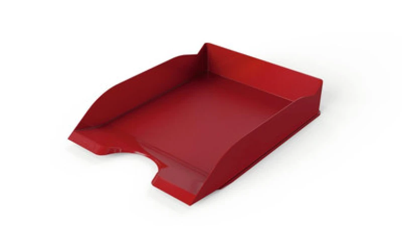 Image of Durable New Stackable Letter Tray - Document Paper File - A4 Red DRBE1701674080