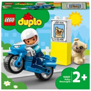 LEGO DUPLO Rescue Police Motorcycle Toy for Toddlers (10967)