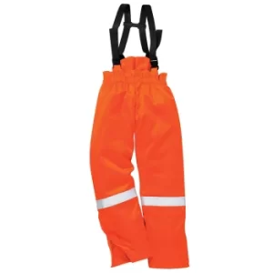 image of Biz Flame Mens Flame Resistant Antistatic Winter Bib and Brace Orange 3XL