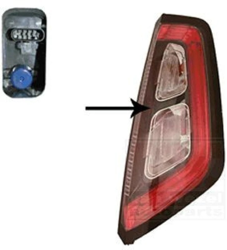 Image of VAN WEZEL 1619924 Rear light with bulb holder, Right Combination Rearlight (391)