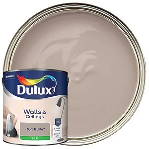 Image of Dulux Walls & Ceilings Soft Truffle Silk Emulsion Paint 2.5L