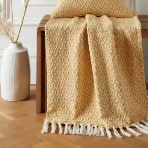 Image of Bexley Throw 130cm x 180cm Ochre (Yellow)
