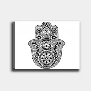 Image of MANDALA20 White Black Decorative Canvas Painting