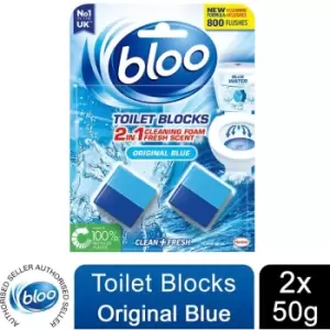 image of Bloo Original Blue Toilet Blocks 2 x 50g