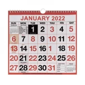 Image of Wirebound Month To View Calendar 249x231mm 2022 KFYC2222