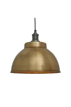 image of Brooklyn Dome Pendant, 13 Inch, Brass, Pewter Holder