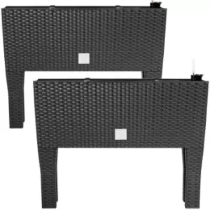 Image of Raised Planter Anthracite 60x25x46cm Polyrattan Design