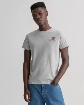 Image of GANT Men Archive Shield Embroidery T-Shirt (M) Grey