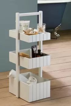 Image of Lloyd Pascal Burleigh 3 Tier Storage Caddy - White - MDF