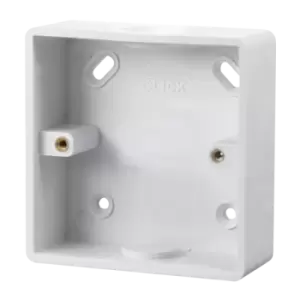 Image of Click Scolmore Mode 1 Gang 29mm PVC Pattress Box Polar White - CMA240