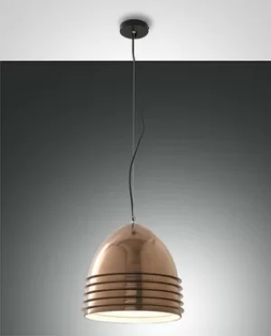 image of Gavia Dome Pendant Ceiling Lights Bronze Glass, E27