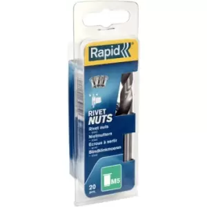 Image of Rapid Steel Rivet Nuts M5 (Pack 20 + Free Drill Bit)