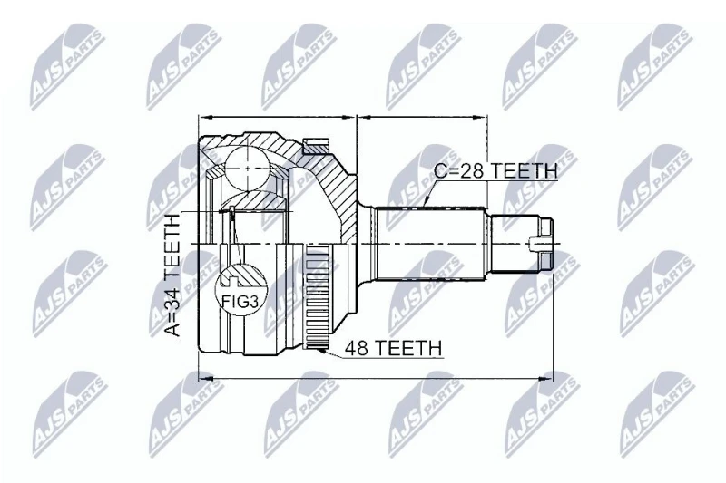 Image of NTY CV joint kit NTY NPZ-DW-028