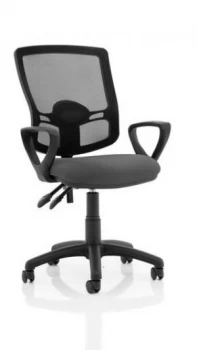 Image of Eclipse Plus II Mesh Deluxe Chair Charcoal Loop Arms KC0316