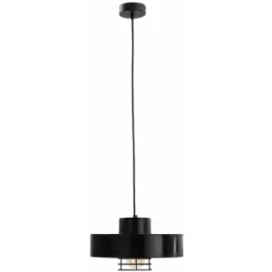 Image of Keter Bossi Dome Pendant Ceiling Light Black, 30cm, 1x E27