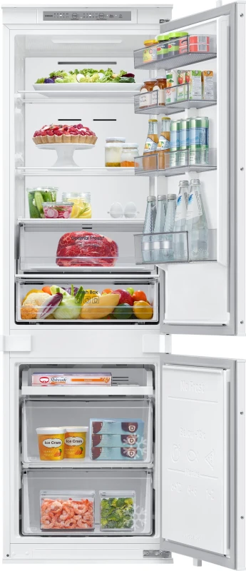 Image of Samsung Series 7 SpaceMax BRB80F26ADS0EU 178cm 70/30 Integrated No Frost Fridge Freezer with Sliding Door Hinge - White - D Rated
