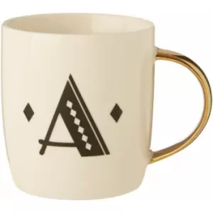 Image of Diamond Deco A Letter Monogram Large Mug Personalised Coffee Mug / Espresso Cups For Home And Office Use Cappuccino Cup For Everyday Use 9 x 9 x 12