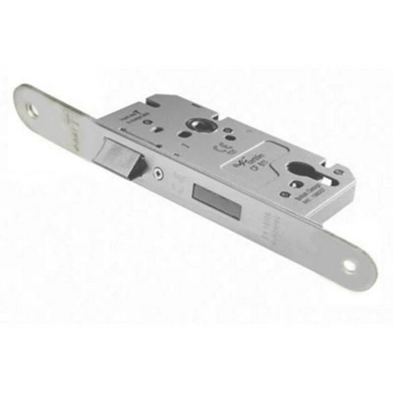 Image of Loops Architectural DIN Euro Profile Sashlock Radius Forend Satin Stainless Steel Metallics unisex