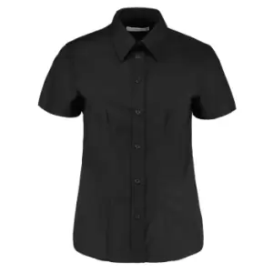 Image of Kustom Kit Ladies Workwear Oxford Short Sleeve Shirt (28) (Black)