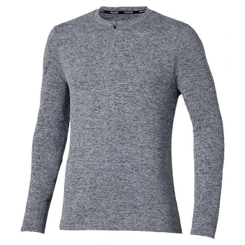Image of Mizuno Core Impulse Long Sleeve Half Zip Shirt Gray