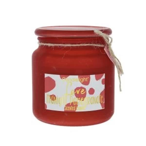 image of Candlelight Love Large Frosted Glass Candle Midnight Pomegranate Scent