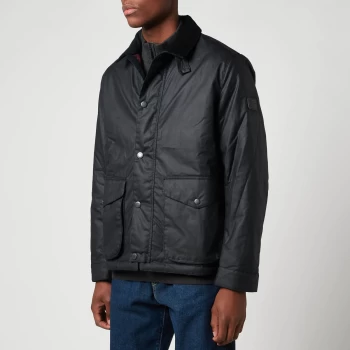 image of Barbour 55 Degrees North Mens Fitzroy Wax Jacket - Navy - M