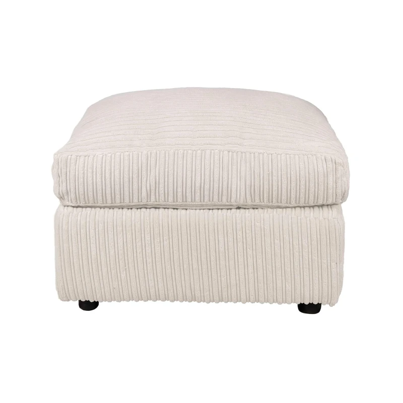 Image of LUXURY LIFE Dylan Jumbo Cord Fabric Footstool Cream