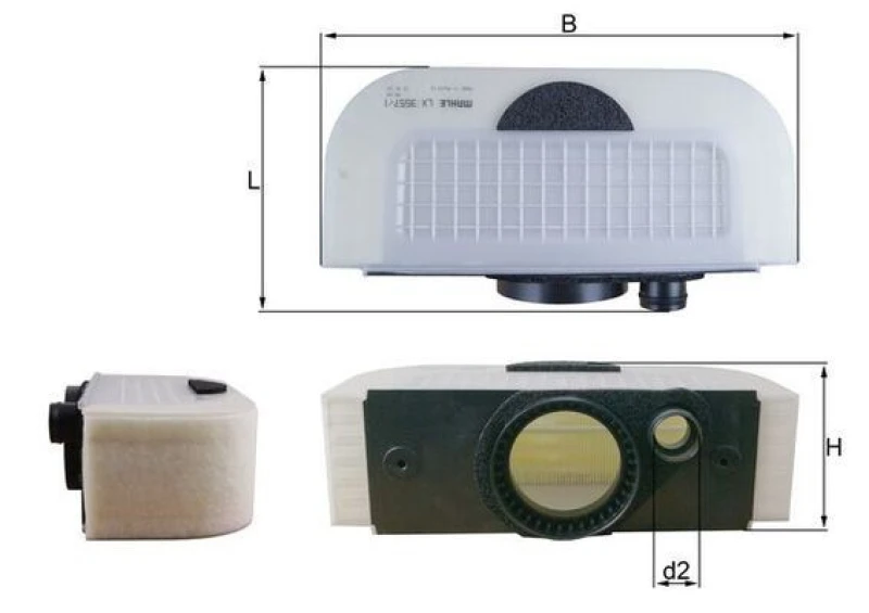 Image of Air filter MAHLE LX 3557/1