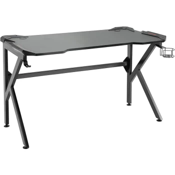 Image of Homcom - Gaming desk with Cup Holder Headphone Hook Feet Adjustable 120 x 66 x 75cm Black