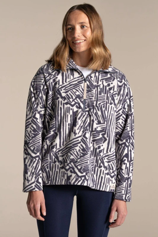 Image of Craghoppers Womens Annjela Half Zip Printed Fleece in Cream Size: 16 Cream Female 16