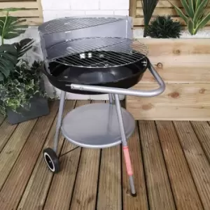 image of 47cm Round Garden Charcoal Barbecue/BBQ with wheels