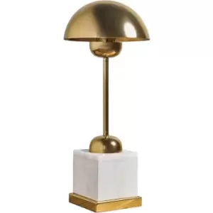 Image of Brass Table Lamp Base with White Marble Base