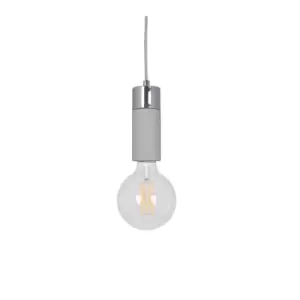 Image of Concrete and Brushed Chrome Ceiling Fitting
