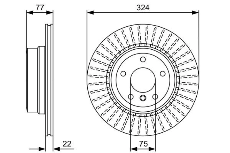 Image of Bosch 0 986 479 569 Brake disc Vented, Coated, High-carbon Brake Disc (82)