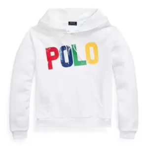 image of Polo Ralph Lauren Colour Logo Hoodie - White