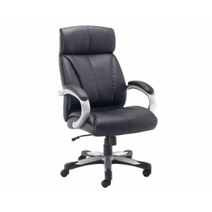 image of TC Office Cronos Heavy Duty Leather Managers Chair, Black