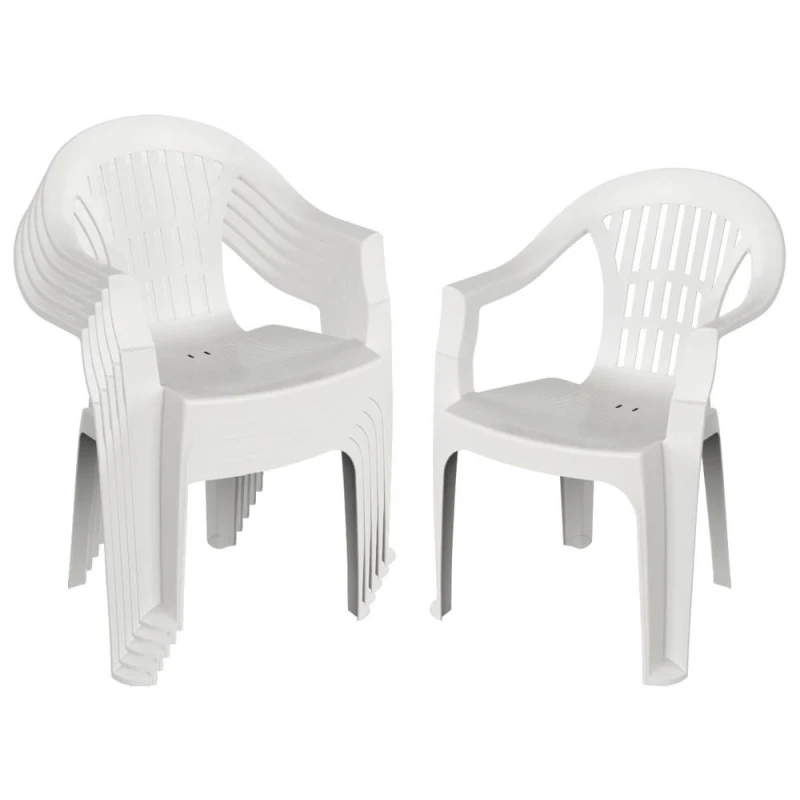 Image of Harbour Housewares Irem Garden Dining Chairs - Pack of 6 in White Size: 6 Pack White Unisex 6 Pack