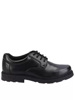 Image of Hush Puppies Oliver Snr School Shoe, Black, Size 6 Older