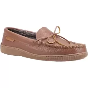 Image of Hush Puppies Mens Ace Memory Foam Leather Slip On Slippers UK Size 7 (EU 41)