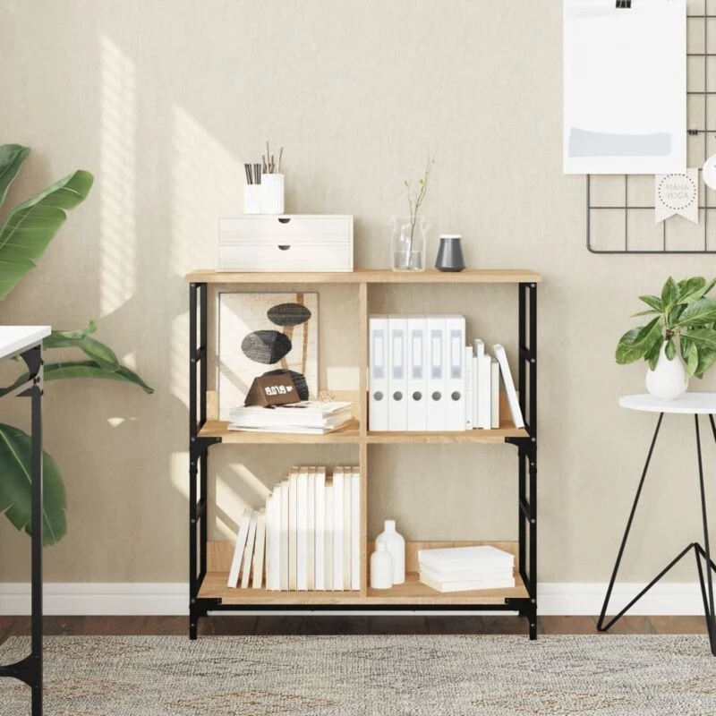 Image of VIDAXL Bookshelf Sonoma Oak 78.5x33x82cm Engineered Wood Vidaxl 835245