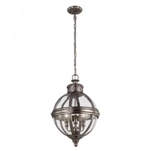 Image of 3 Light Ceiling Chandelier Pendant Light Antique Nickel, E14