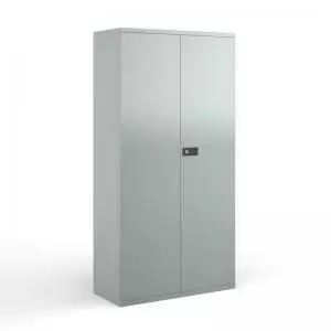 image of Steel contract cupboard with 4 shelves 1968mm high - silver