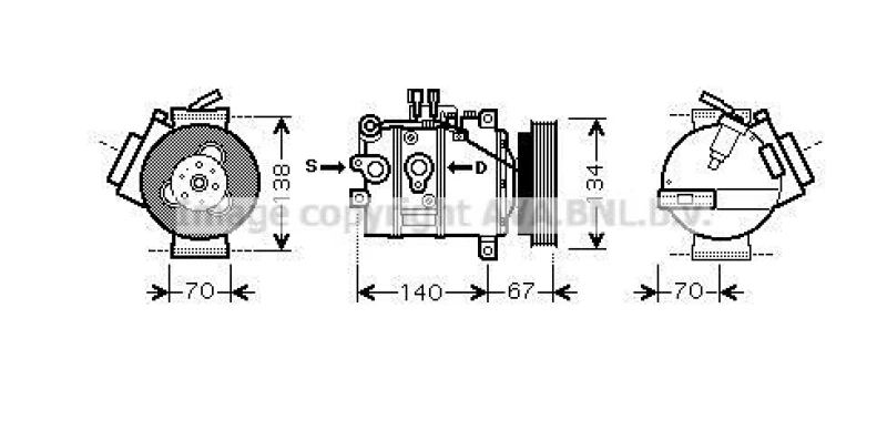 Image of Air conditioning compressor PRASCO VOAK142