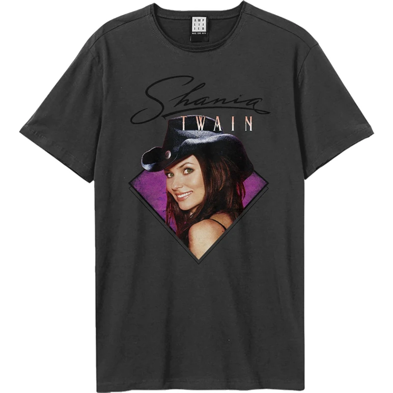 Image of Amplified Amplified Men Face Shania Twain T-Shirt in Charcoal Size: X-Small Charcoal XS Male 5063693953959