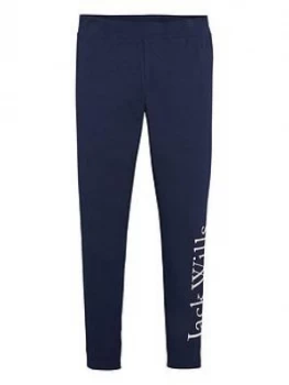 Image of Jack Wills Girls Block Legging - Navy, Size Age: 10-11 Years, Women