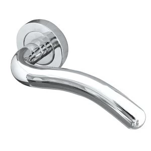 image of Jedo Paja Flow Door Handle on Round Rose